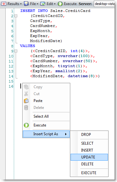 SQLEditorQuickScript